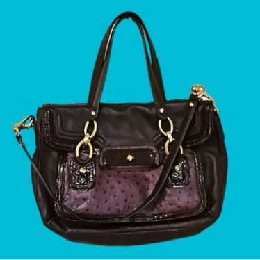 COACH KRISTIN SPECTATOR BAG OSTRICH EMBOSSED MIXE… - image 1