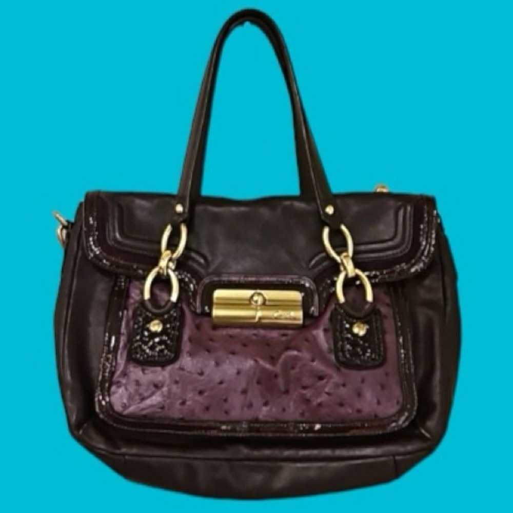 COACH KRISTIN SPECTATOR BAG OSTRICH EMBOSSED MIXE… - image 2