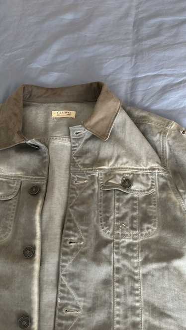 Allsaints RARE Allsaints Gray Distressed Denim Jac