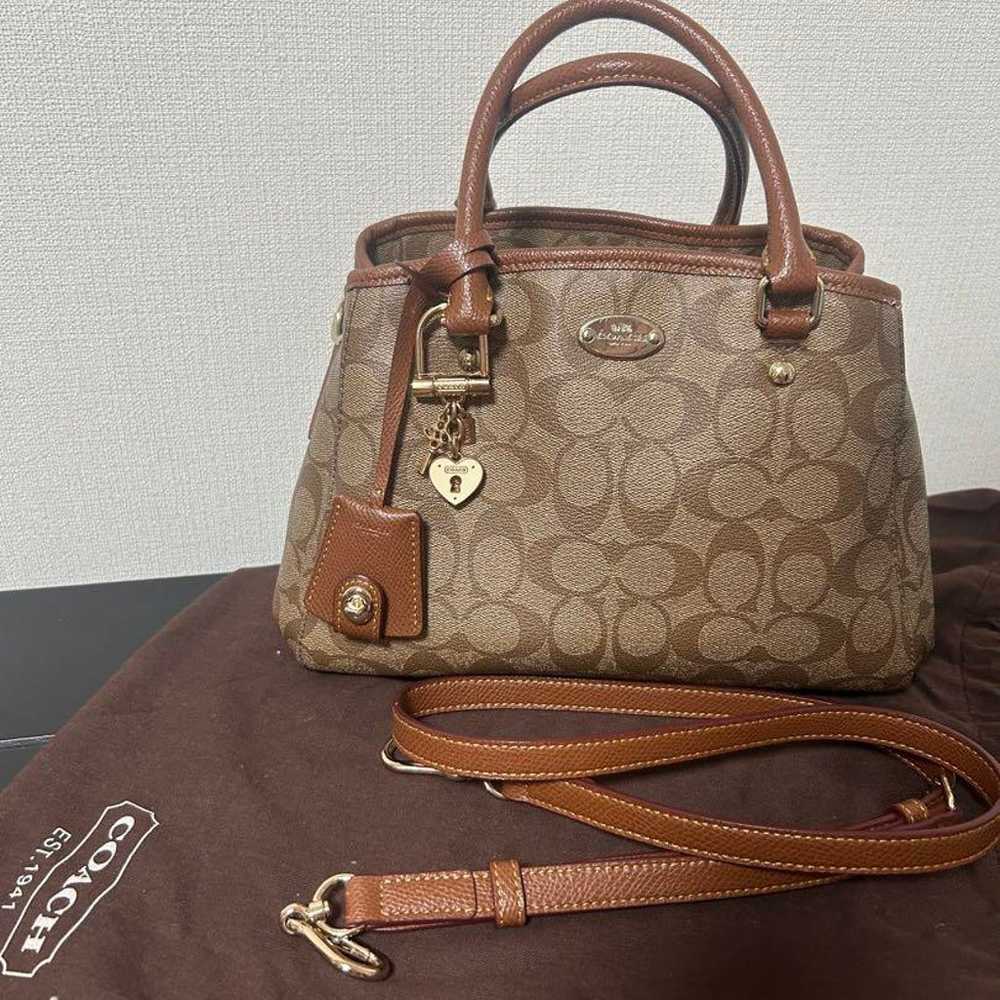 Coach shoulder bag Brown Canvas/Leather - image 1