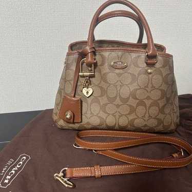 Coach shoulder bag Brown Canvas/Leather - image 1