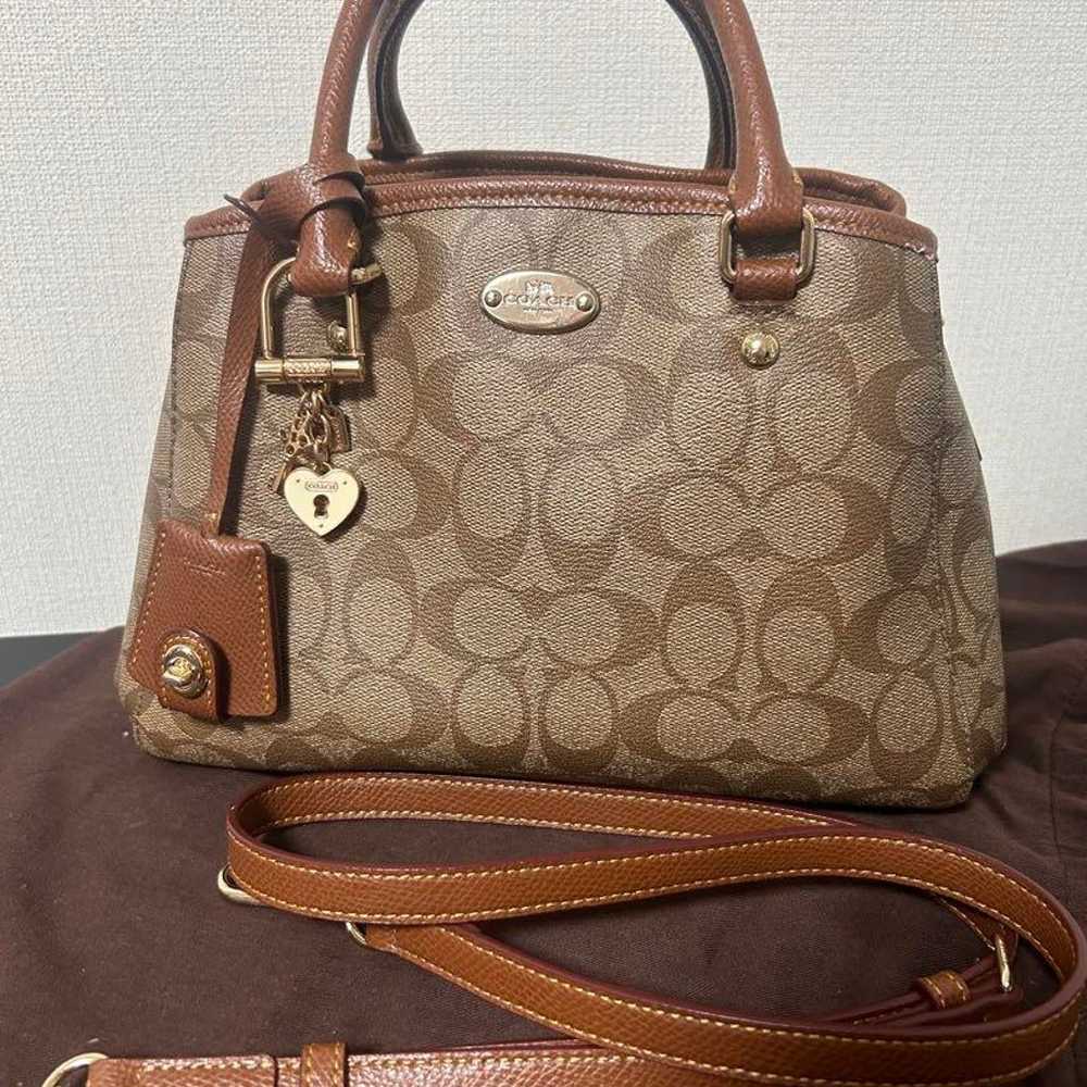 Coach shoulder bag Brown Canvas/Leather - image 2