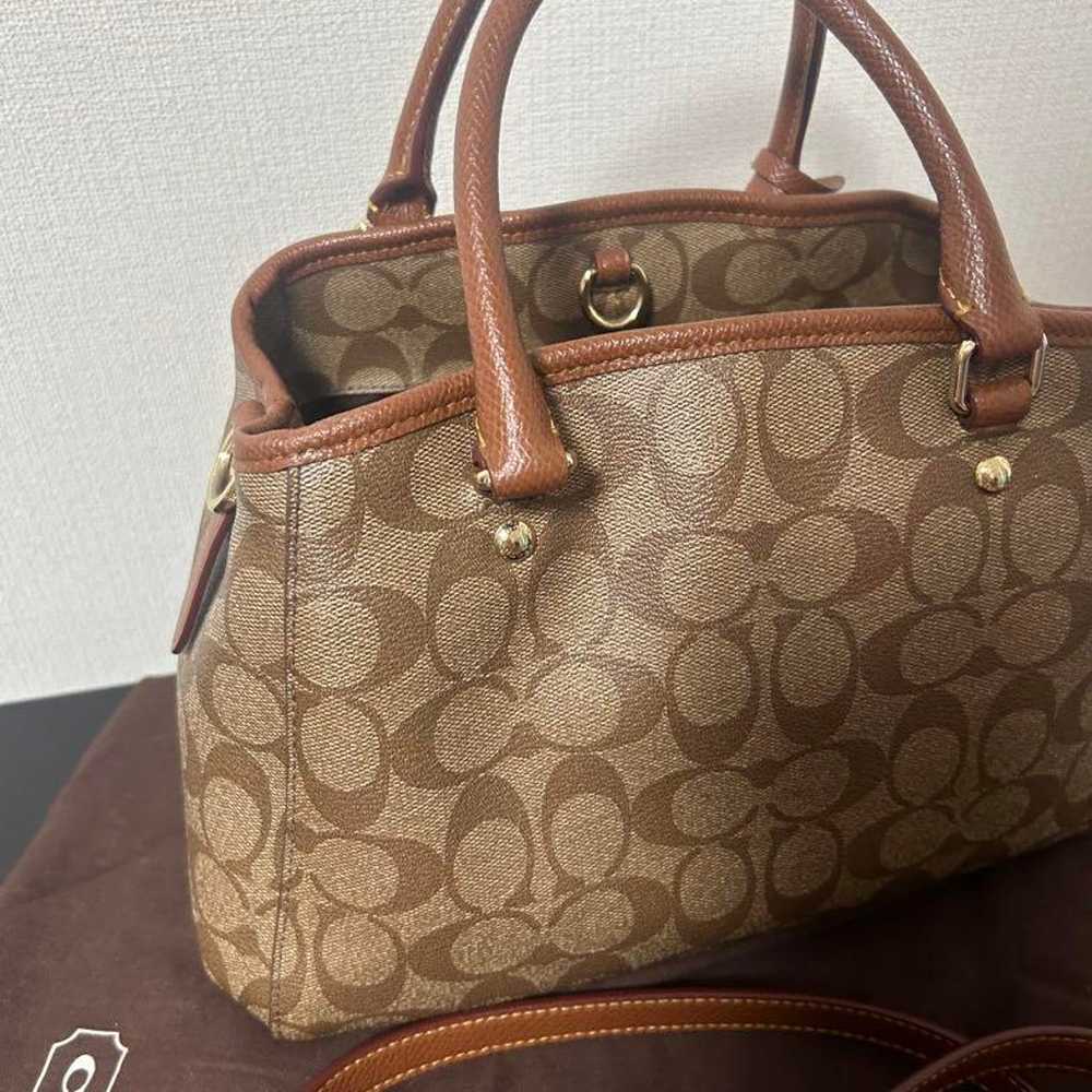 Coach shoulder bag Brown Canvas/Leather - image 3