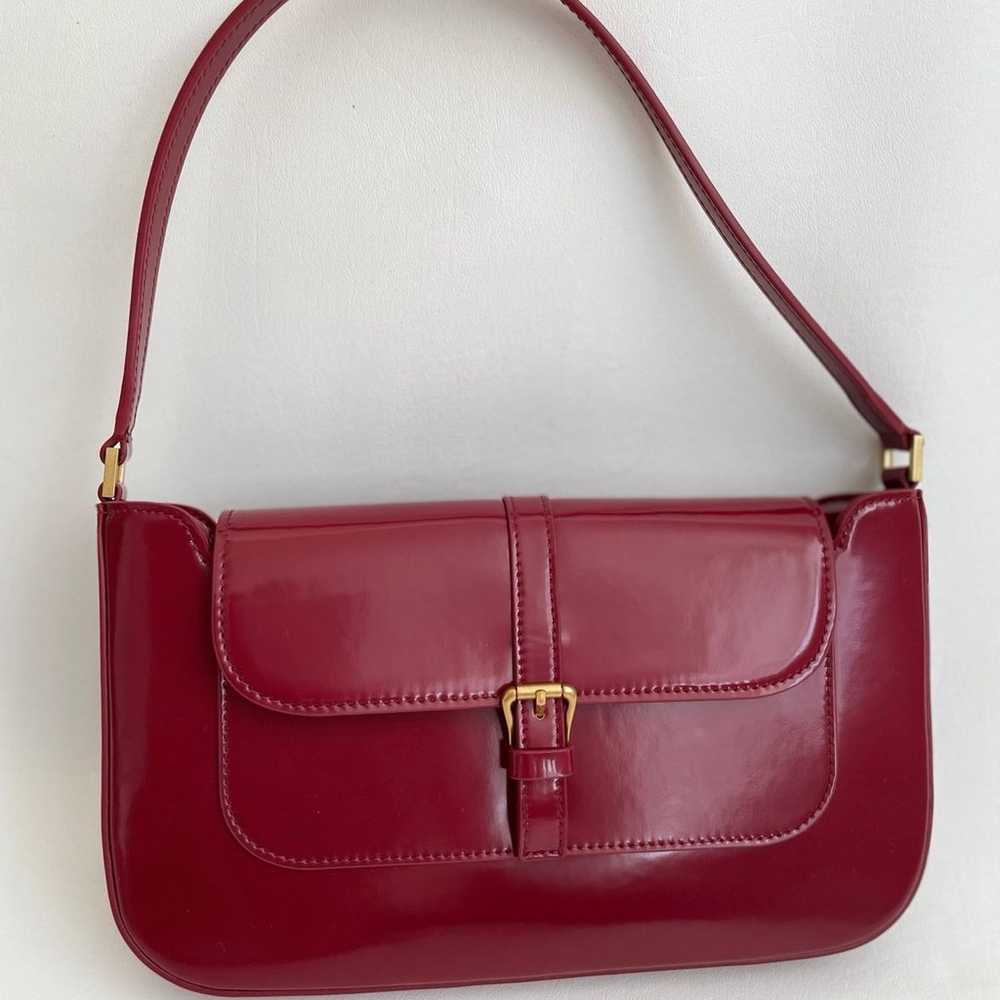 By Far Miranda deep red patent leather shoulder b… - image 3