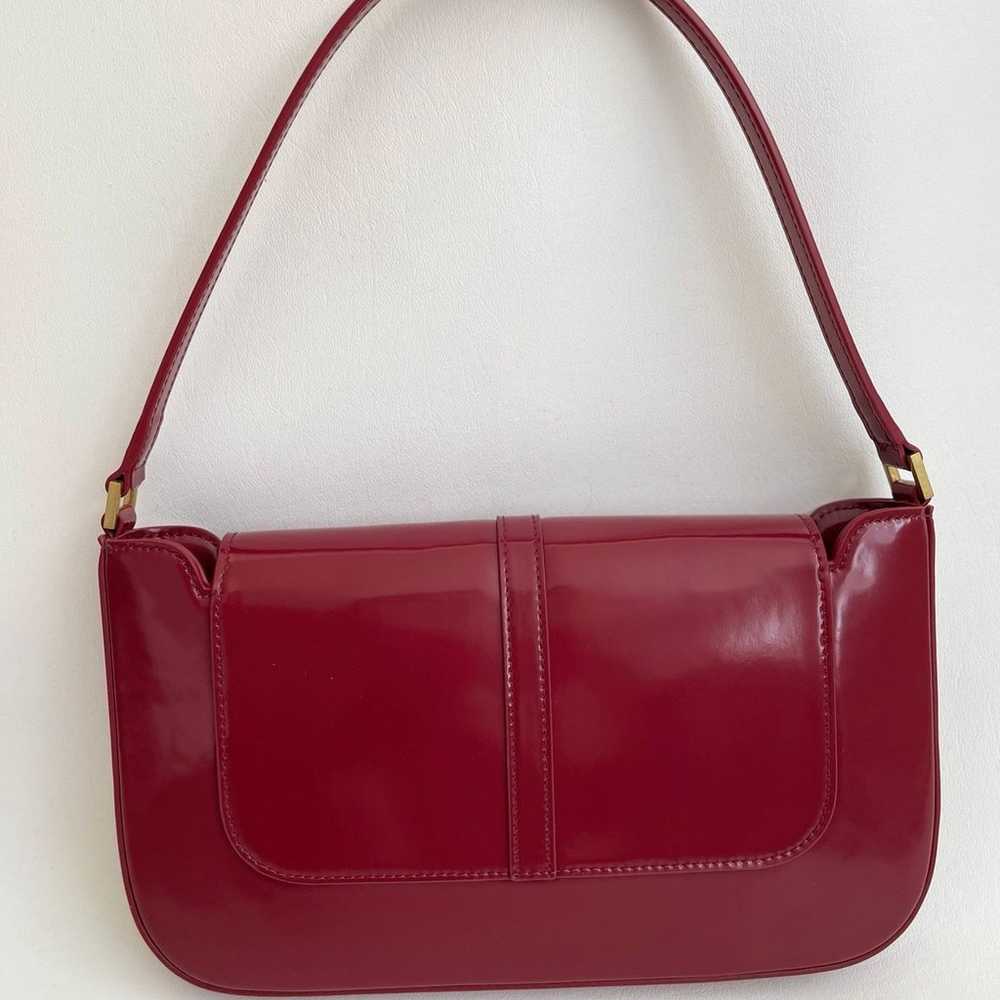 By Far Miranda deep red patent leather shoulder b… - image 5