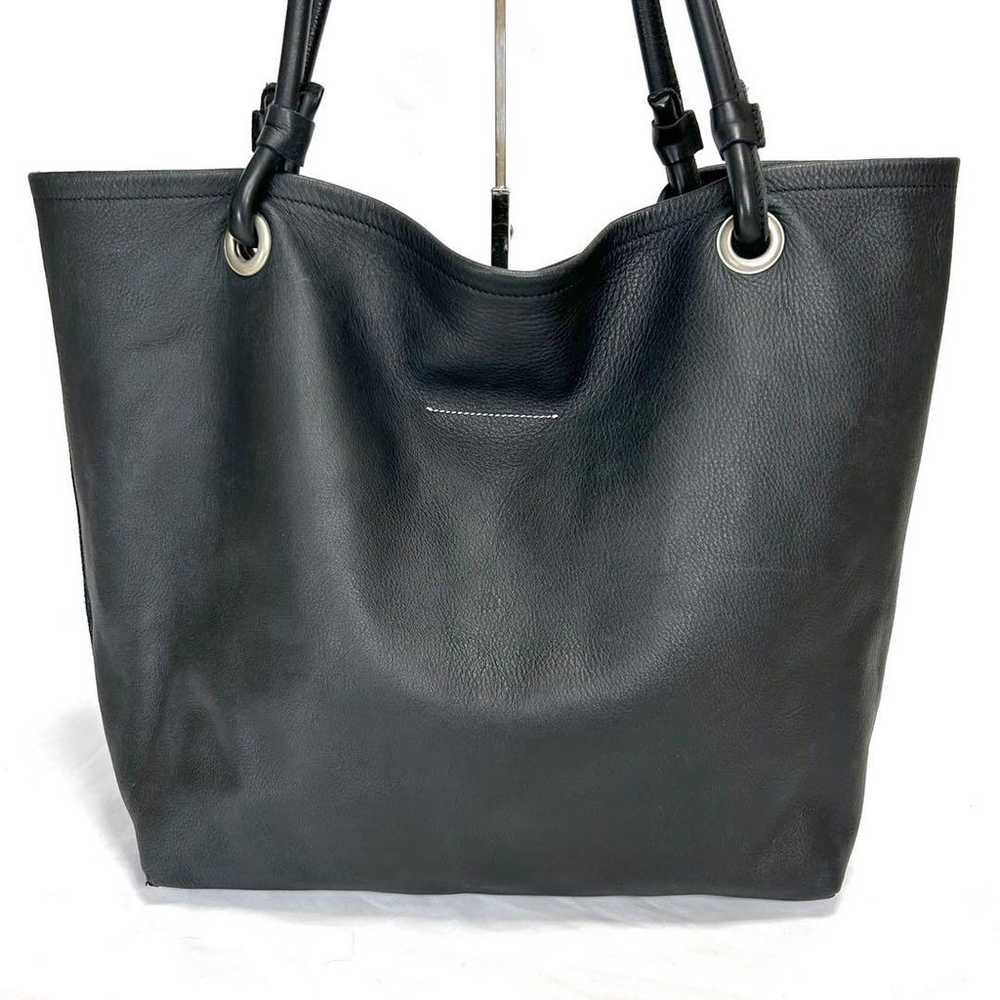 MM6 Leather Tote Bag Black Maison Margiela Busine… - image 2