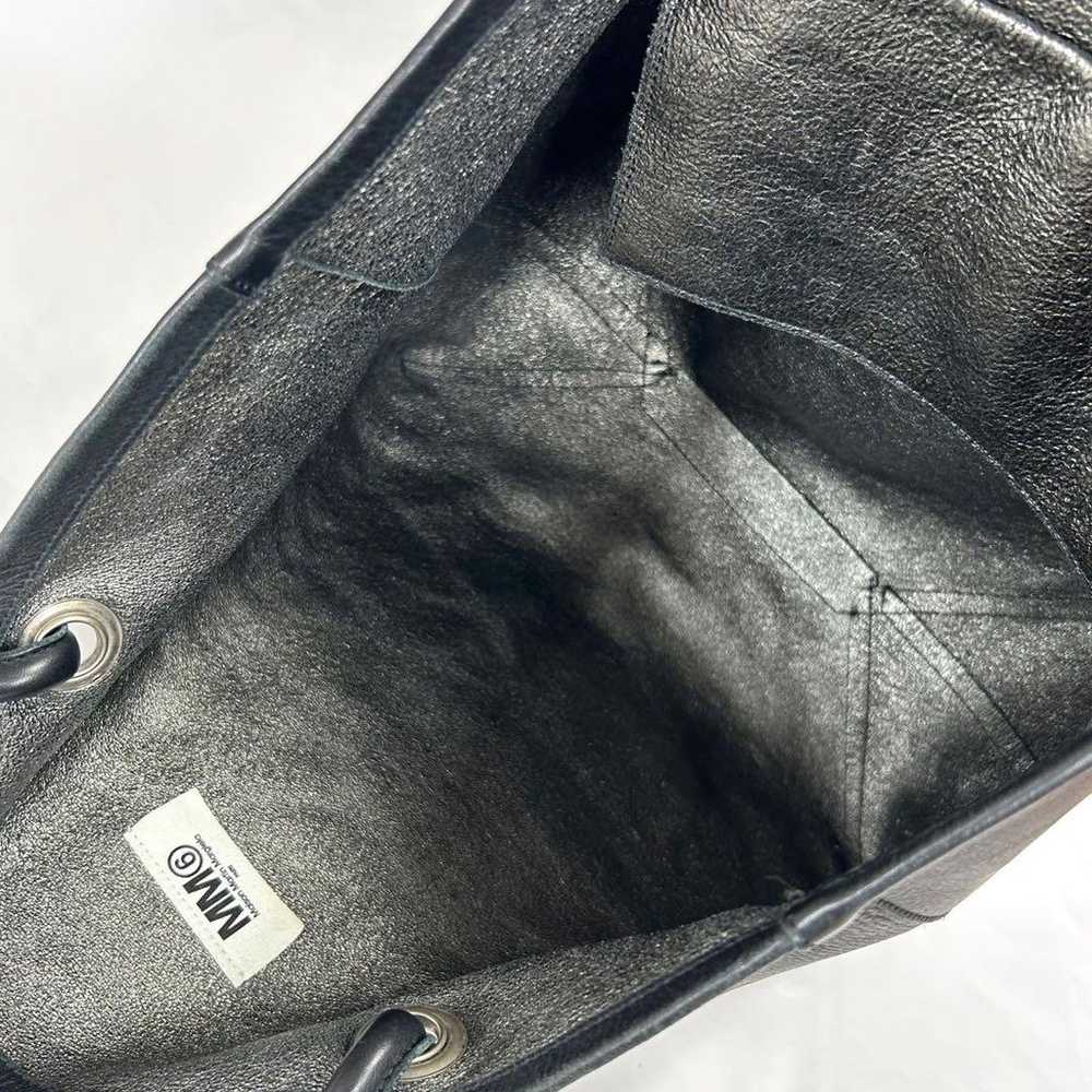 MM6 Leather Tote Bag Black Maison Margiela Busine… - image 5