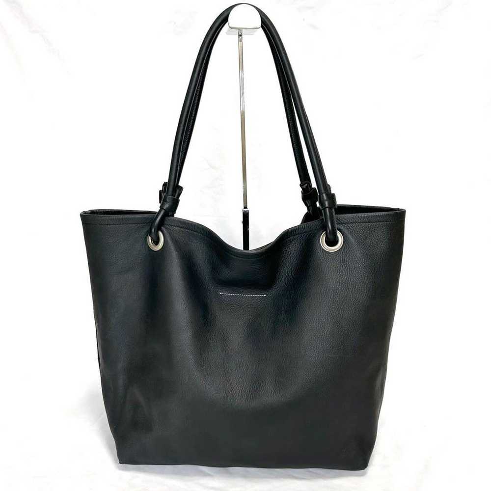 MM6 Leather Tote Bag Black Maison Margiela Busine… - image 9