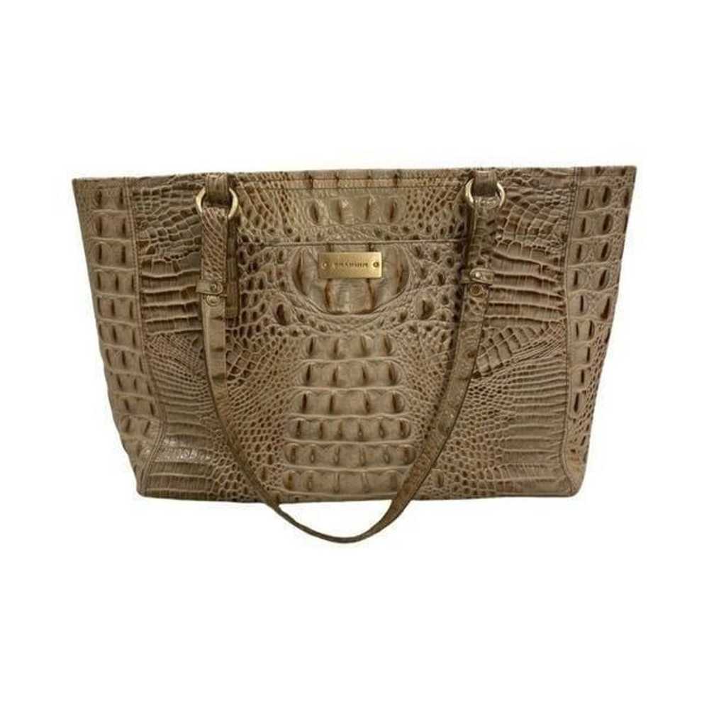 Brahmin Alligator Gray Tan Handbag Purse - image 1