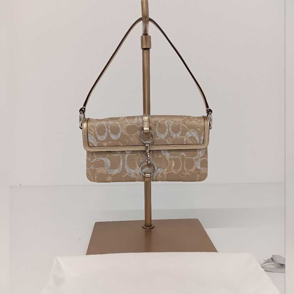 Coach Metallic Monogram Baguette Bag - image 1