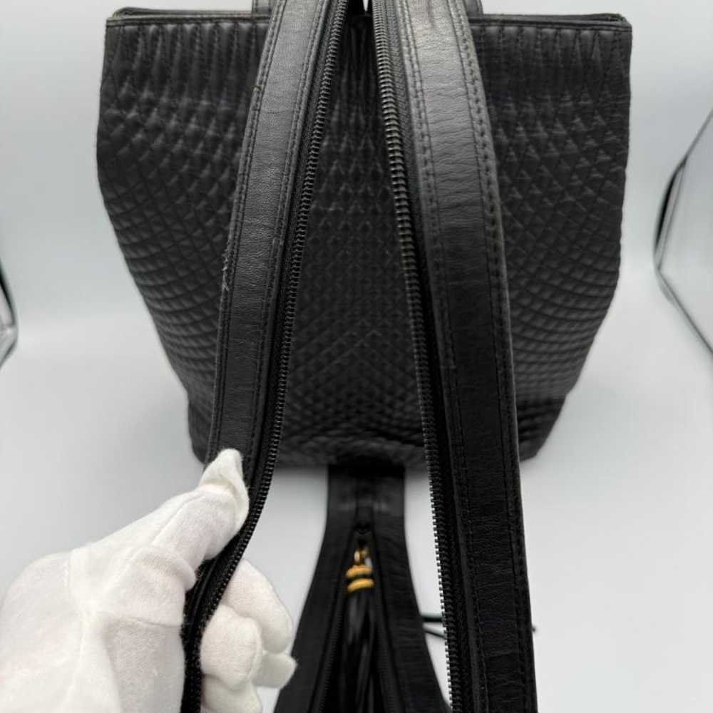 BALLY Leather Tassel Quilting 3-Way Handbag Backp… - image 9