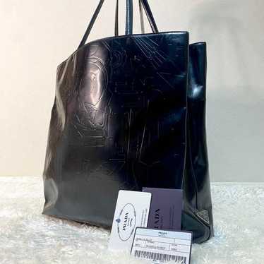 【Good Condition】 Guarantee Prada Tote Bag Patent … - image 1