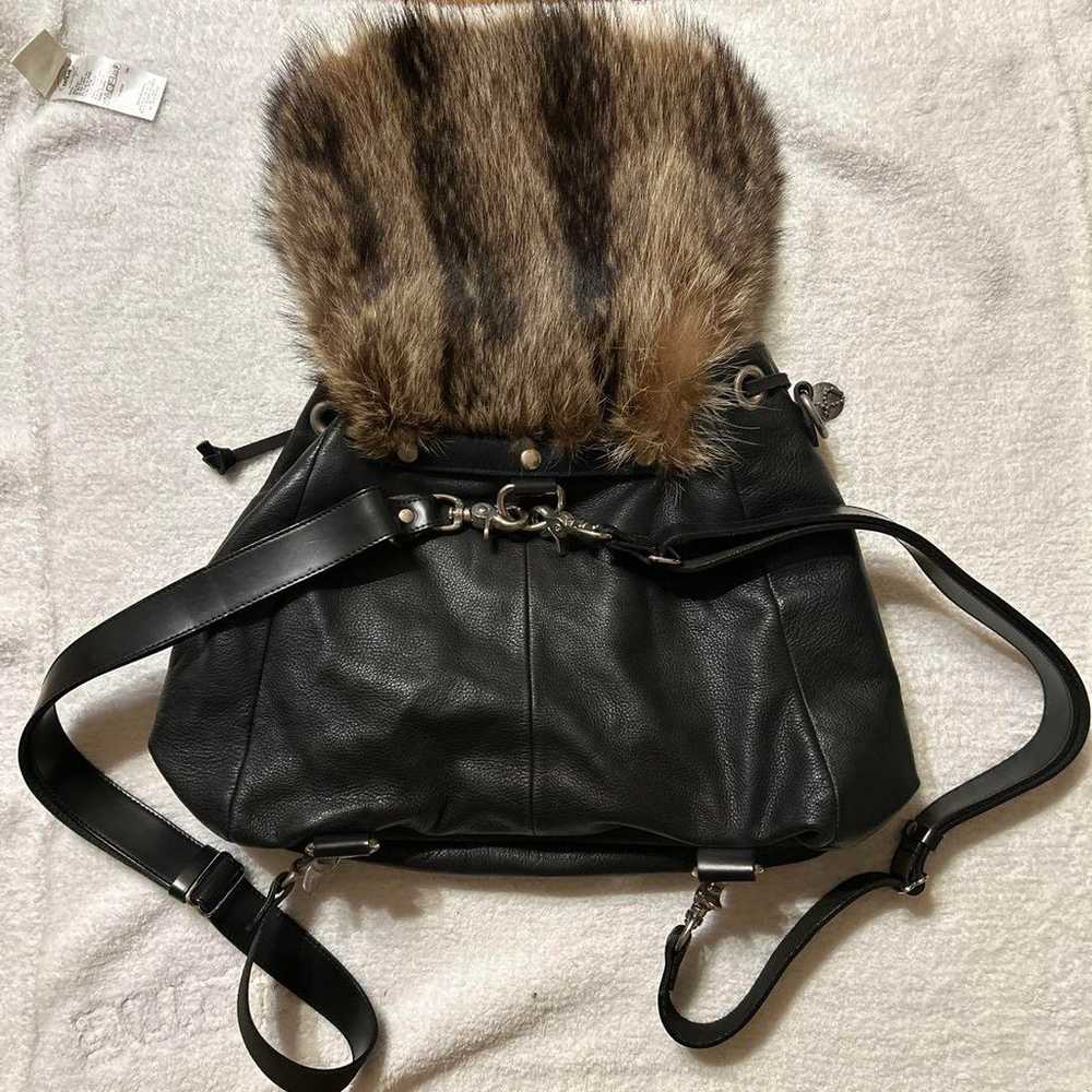 Haricana Fur Bag Silver Fox Shoulder Bag Rucksack… - image 7