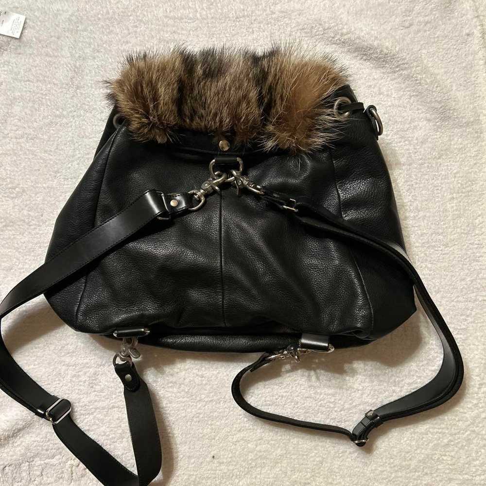 Haricana Fur Bag Silver Fox Shoulder Bag Rucksack… - image 8