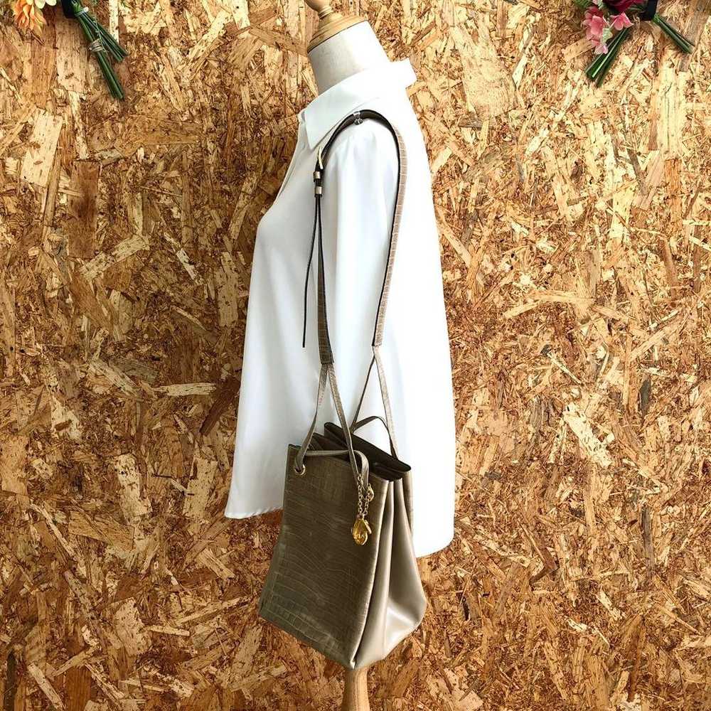 Celine shoulder bag hand 2way leather beige SG188… - image 3