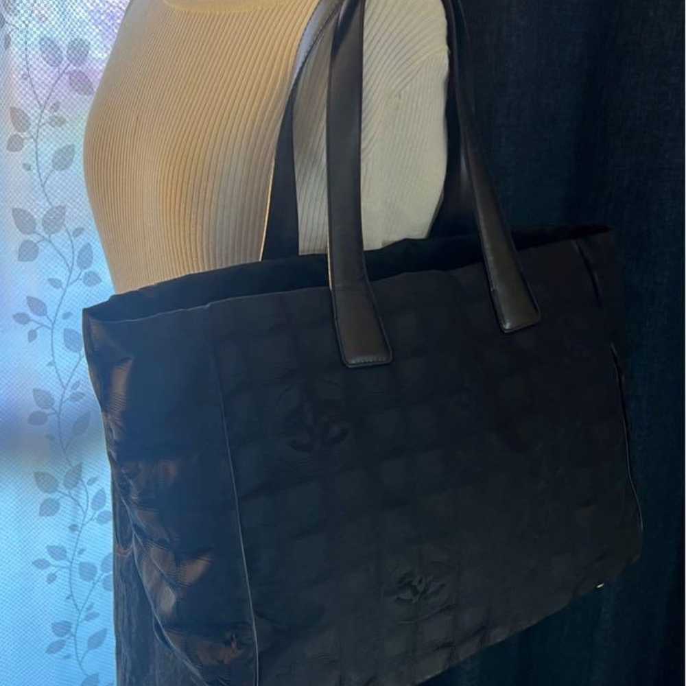 Genuine Chanel New Travel Line Tote Bag Black - image 2