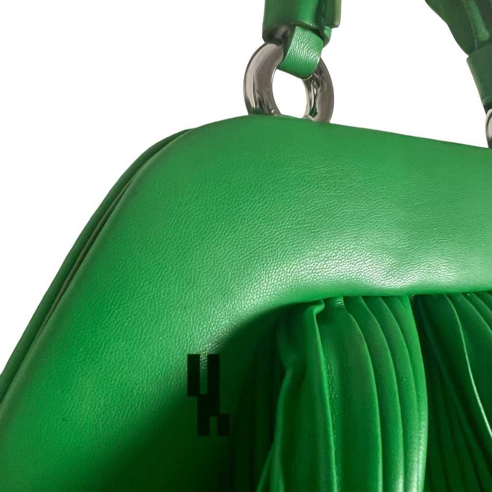 Themoire Tia Plissa Green Faux Leather Pleated Ha… - image 10