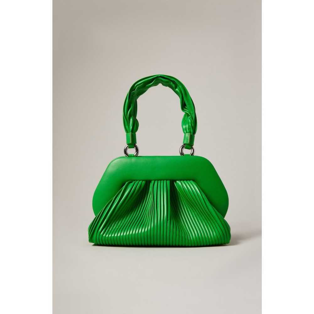 Themoire Tia Plissa Green Faux Leather Pleated Ha… - image 1