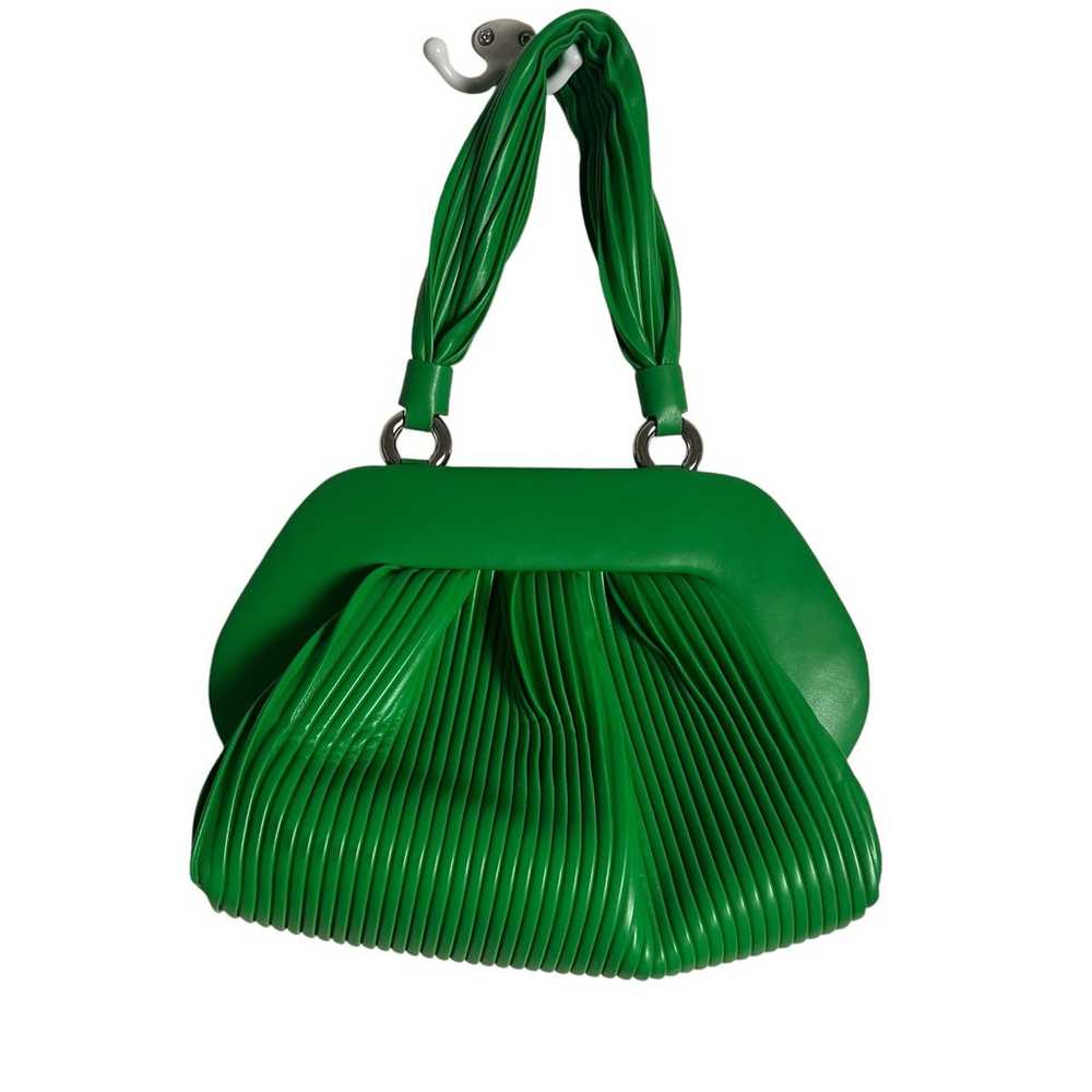 Themoire Tia Plissa Green Faux Leather Pleated Ha… - image 2