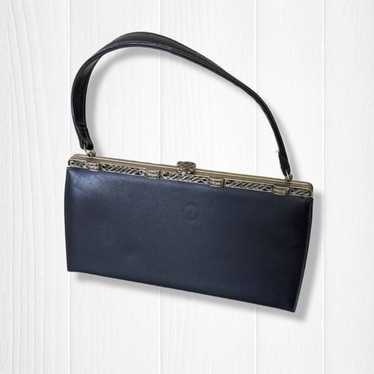 Vintage Theodor California Handbag Navy Blue Purs… - image 1