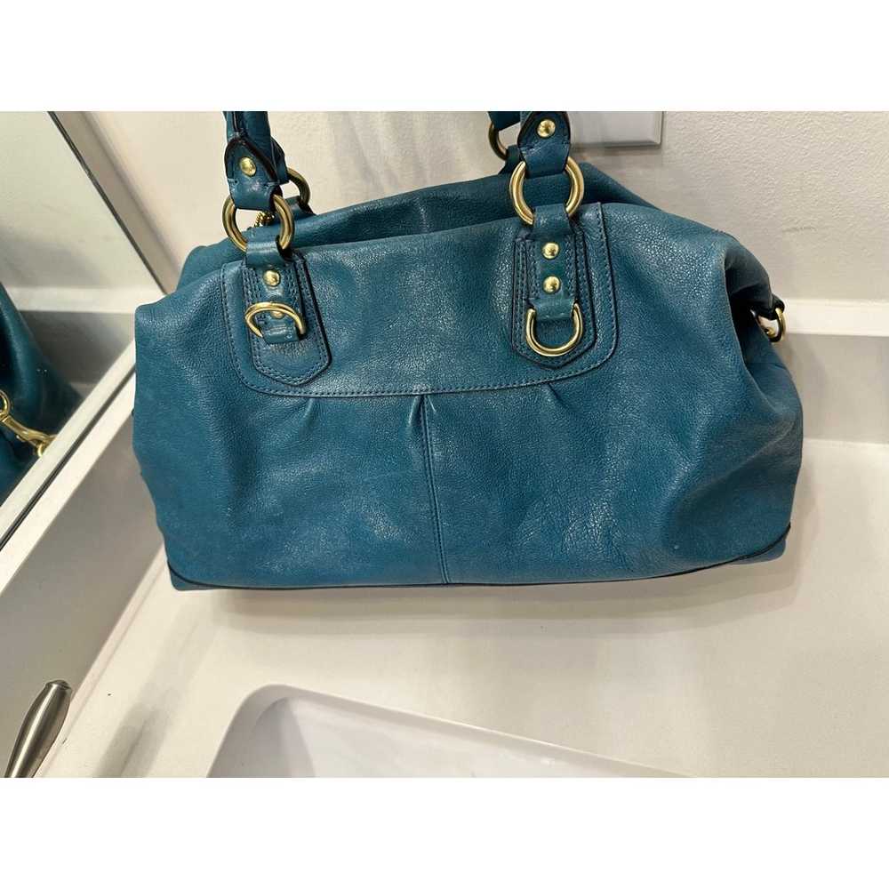 Coach Vintage Ashley Teal Leather Satchel - image 2