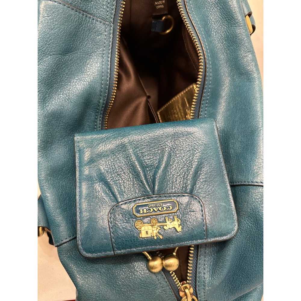 Coach Vintage Ashley Teal Leather Satchel - image 6