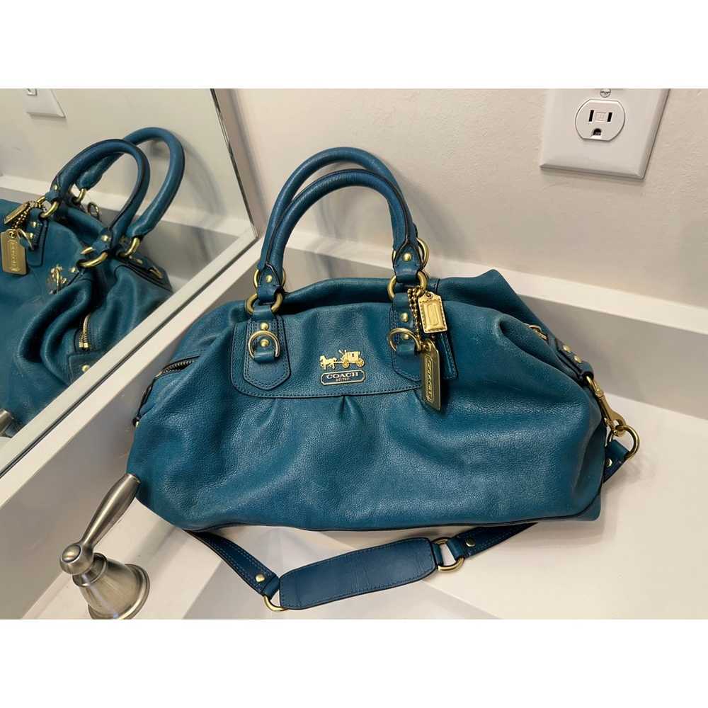 Coach Vintage Ashley Teal Leather Satchel - image 9