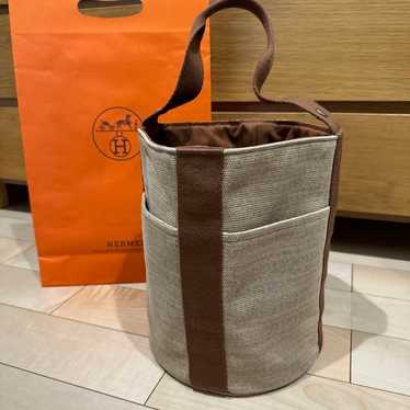 Hermes bucket-shaped tote bag MM size Saxo Brown … - image 1