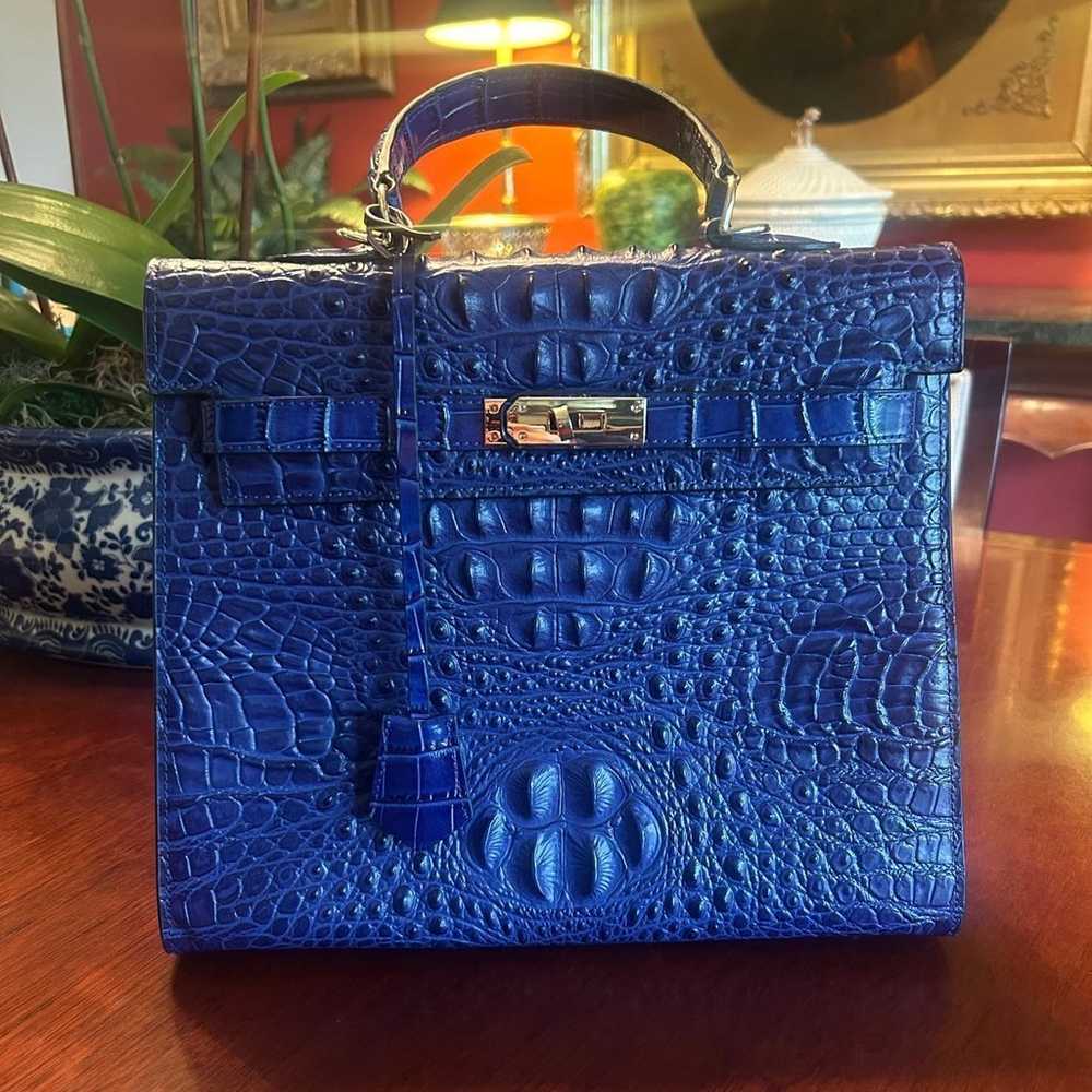 Blue Crocodile Handbag h Kelly - image 1