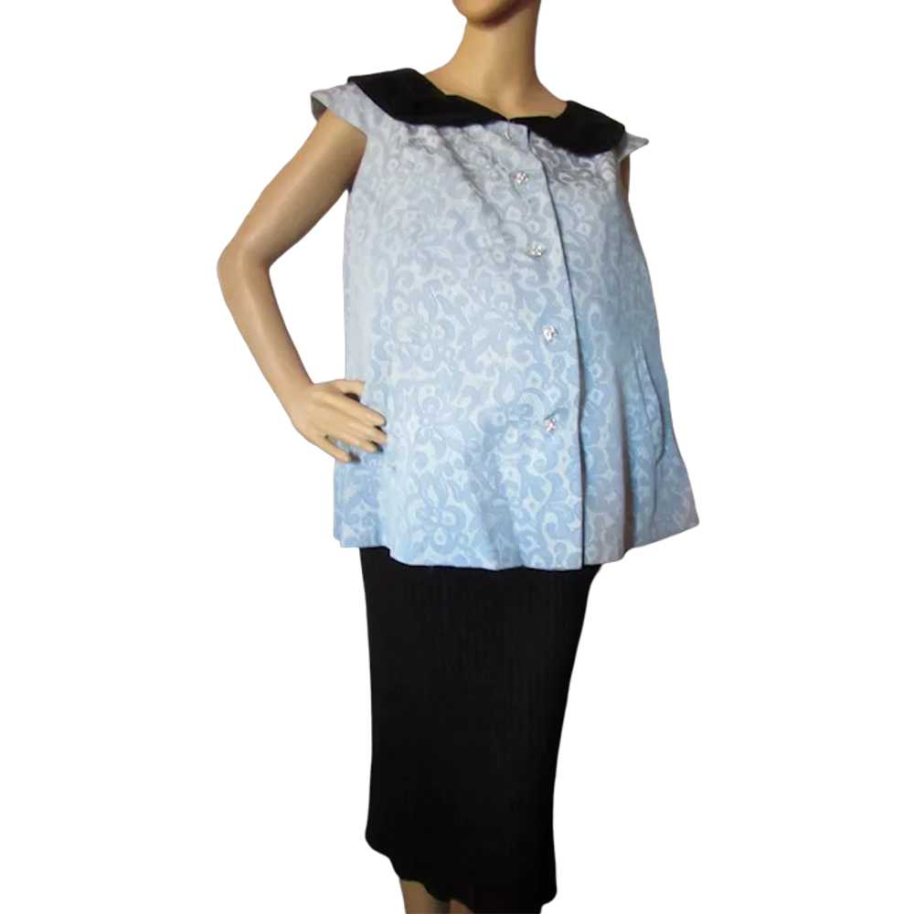 Fabulous Vintage 1950/1960 Maternity Top Blue Bro… - image 1