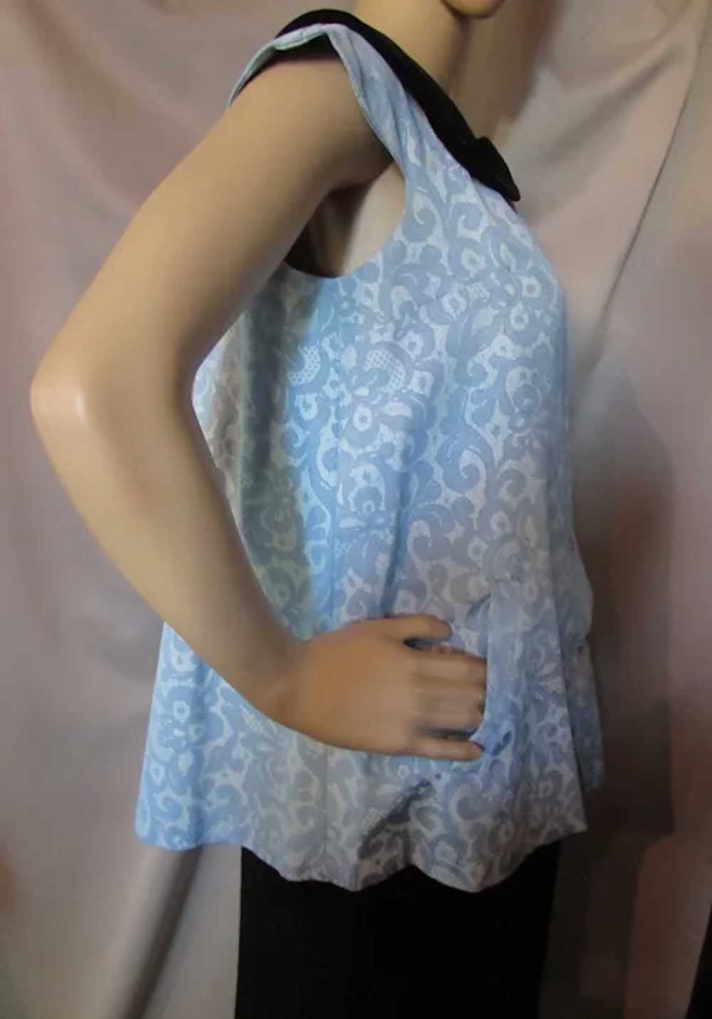 Fabulous Vintage 1950/1960 Maternity Top Blue Bro… - image 6