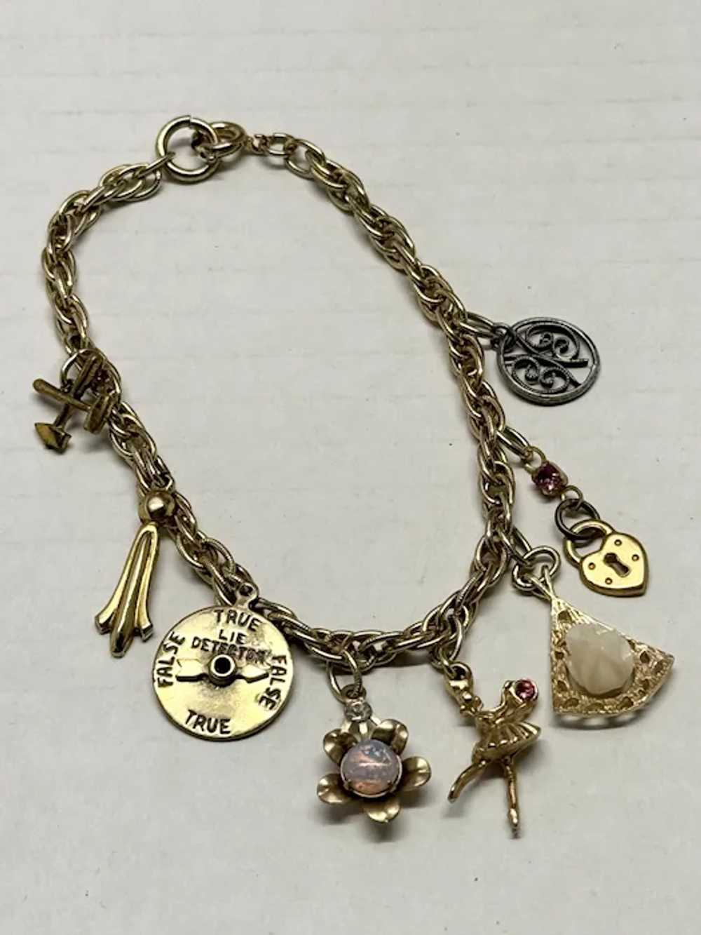 Vintage gold charm bracelet - image 3