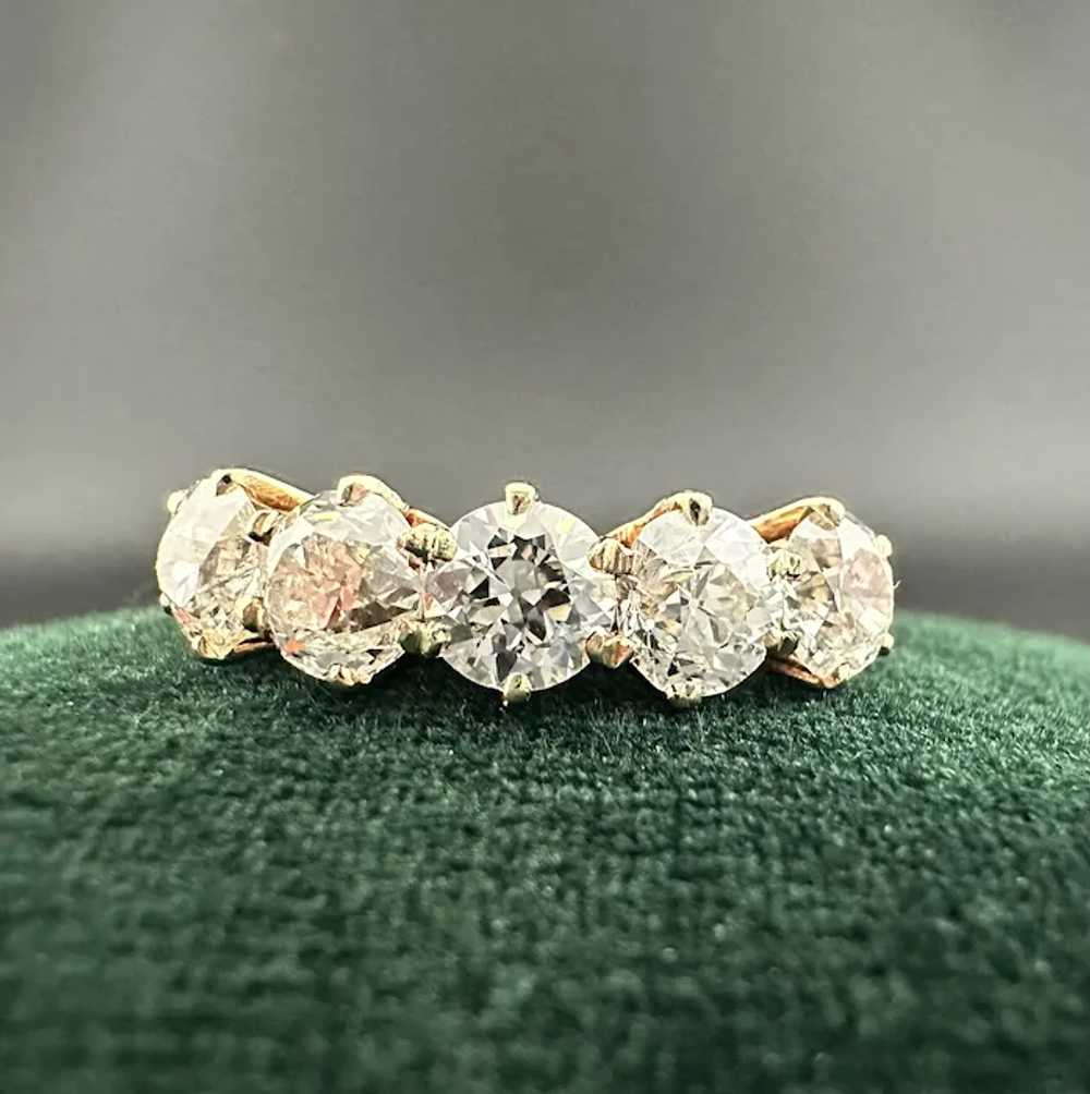 2cttw Victorian Old Cut Diamond Five Stone Band R… - image 12