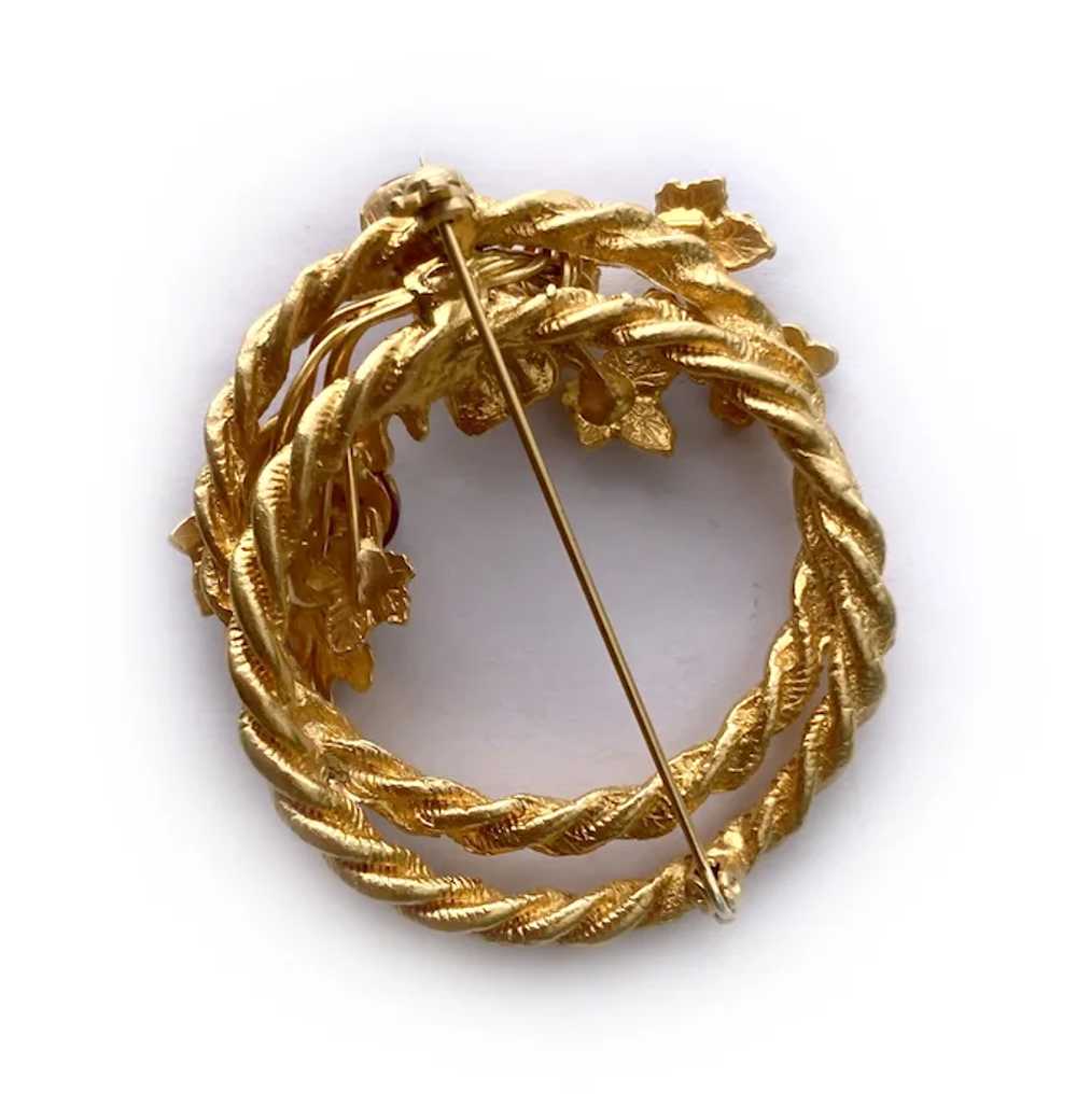 'Tutti Frutti' Golden Wreath Brooch - image 5