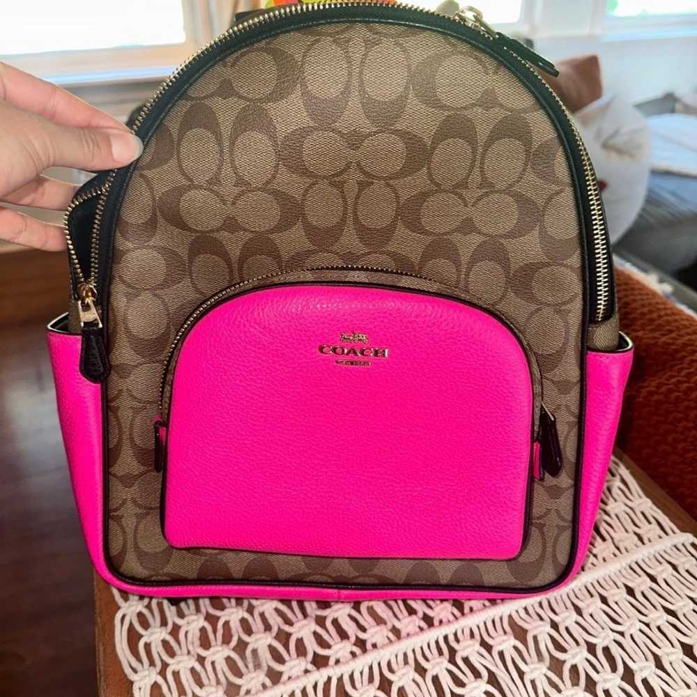 Coach Court Neon Pink Backpack - image 1