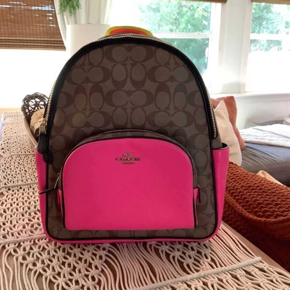 Coach Court Neon Pink Backpack - image 2