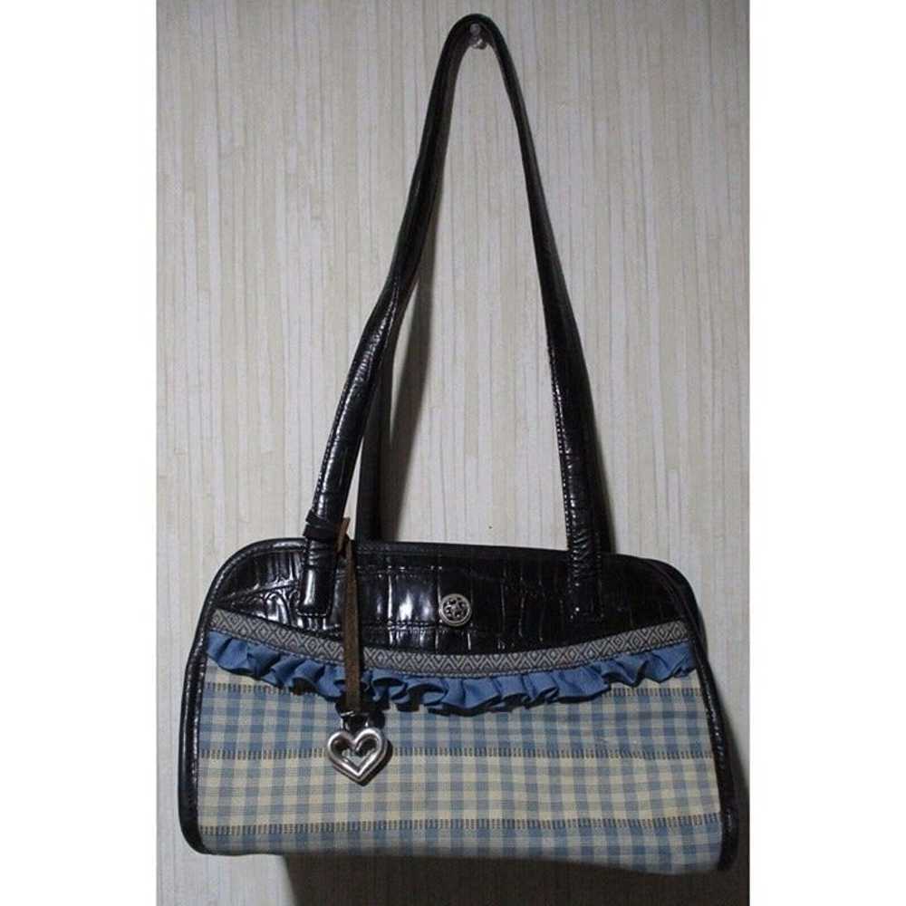 VINTAGE Brighton Handbag Purse Blue Checkerboard … - image 2