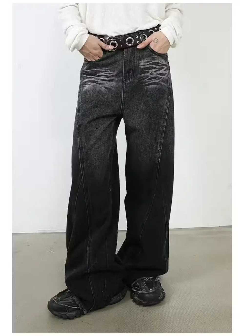 Designer × Japanese Brand Black washed baggy jeans - image 2