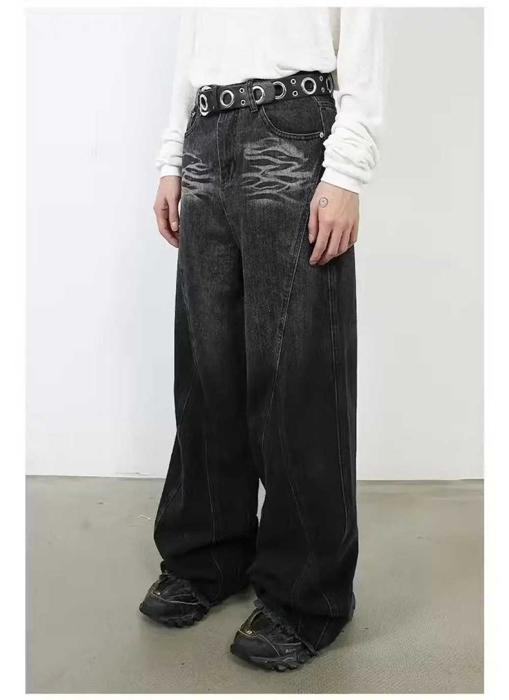 Designer × Japanese Brand Black washed baggy jeans - image 3