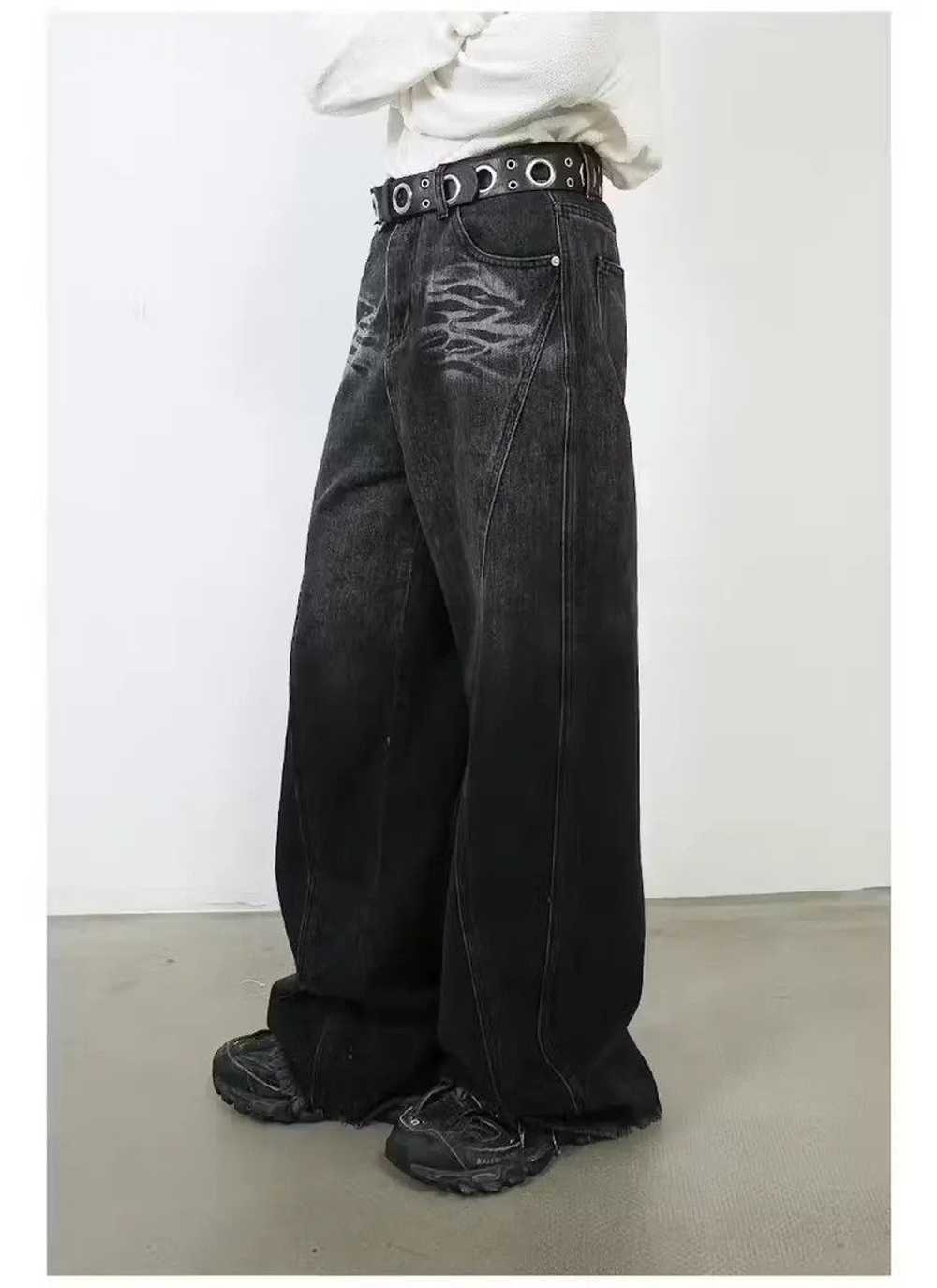 Designer × Japanese Brand Black washed baggy jeans - image 4