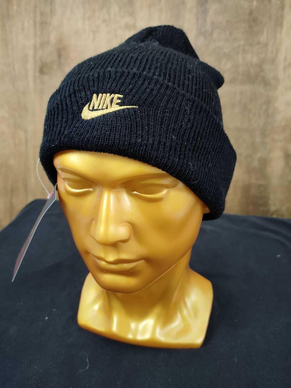 Nike × Vintage Nike beanie sportwear black vintag… - image 1