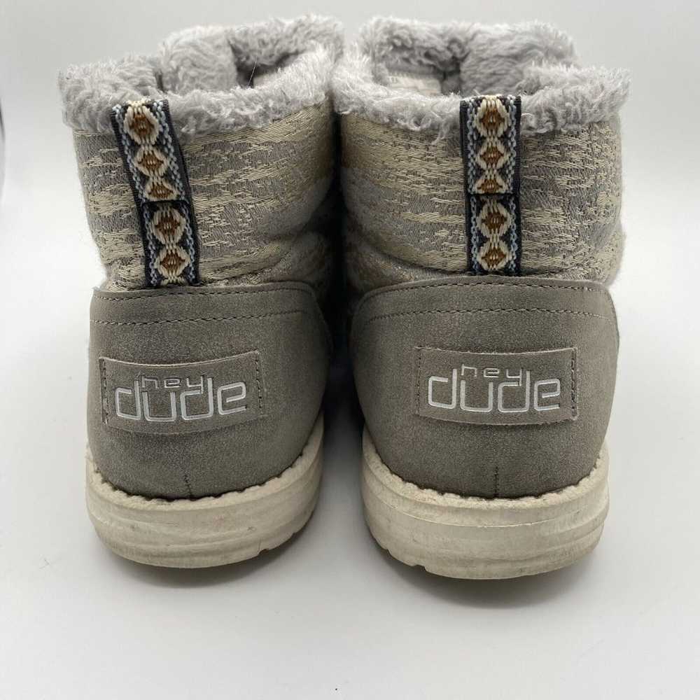 Hey Dude Shoes Womens 8 Gray Lea Fur Boots Lined - image 5