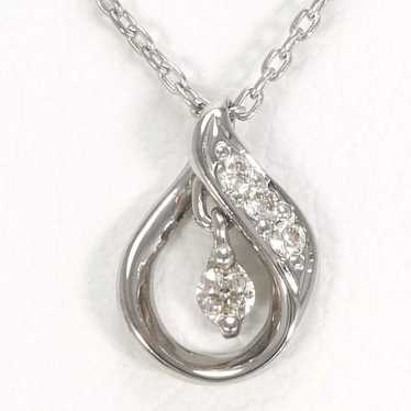 Other Other K18 White Gold Diamond Necklace Metal 