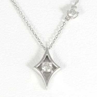 Other Other K18 White Gold Diamond Necklace Metal… - image 1