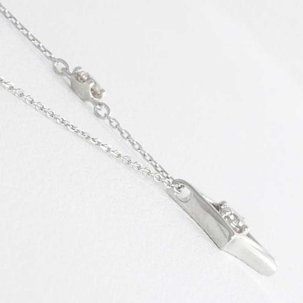 Other Other K18 White Gold Diamond Necklace Metal… - image 2