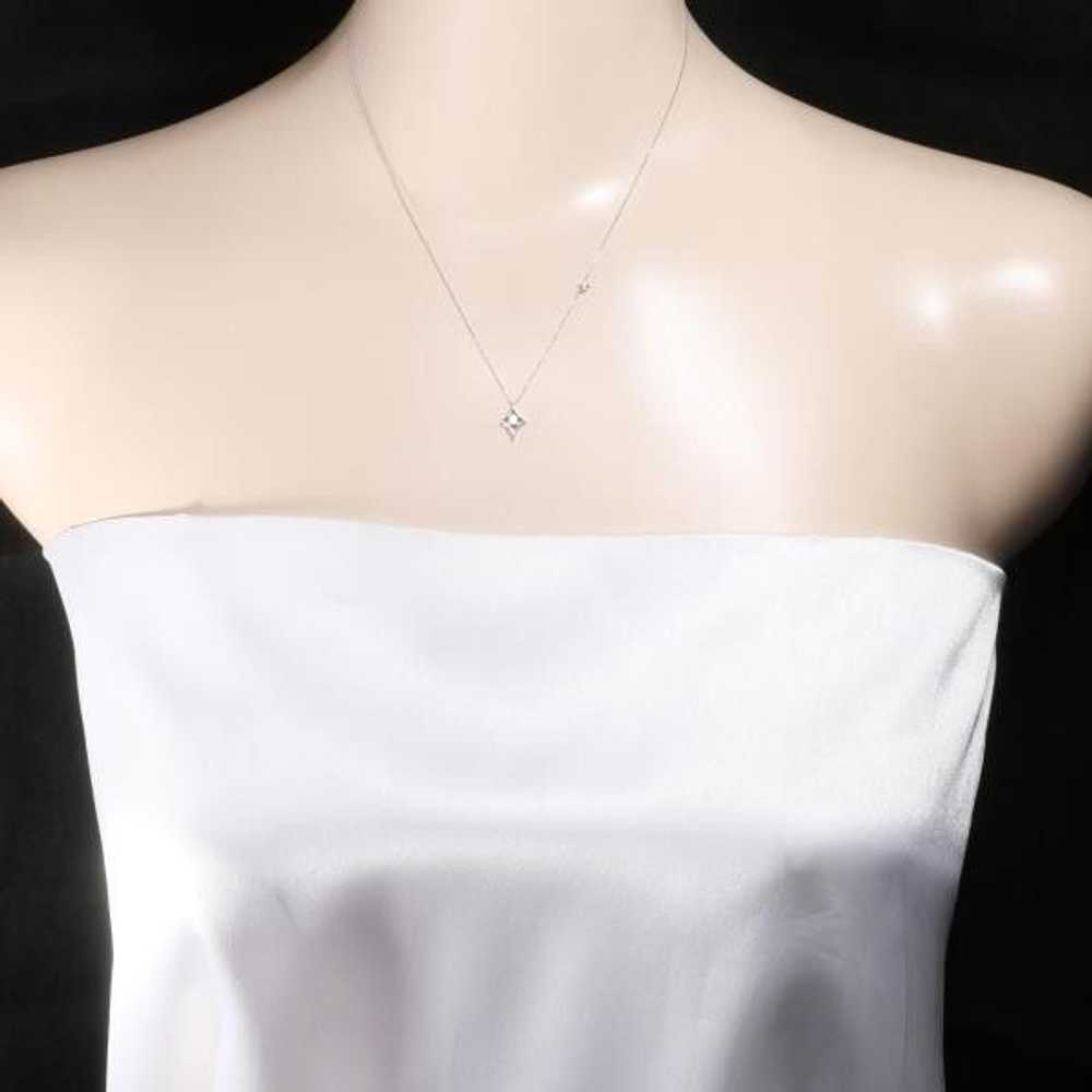 Other Other K18 White Gold Diamond Necklace Metal… - image 3