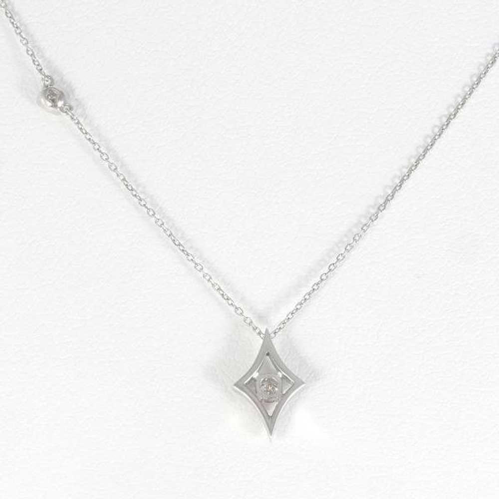 Other Other K18 White Gold Diamond Necklace Metal… - image 4