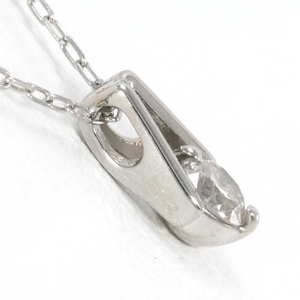 Other Other K18 White Gold Diamond Necklace Metal… - image 2