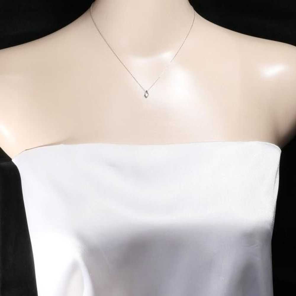 Other Other K18 White Gold Diamond Necklace Metal… - image 3