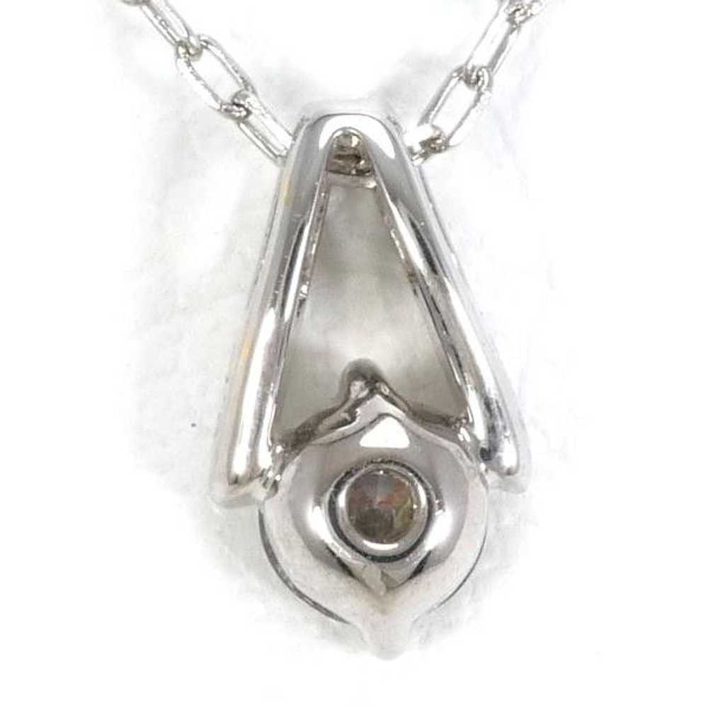 Other Other K18 White Gold Diamond Necklace Metal… - image 4